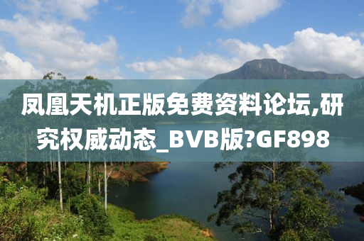 凤凰天机正版免费资料论坛,研究权威动态_BVB版?GF898