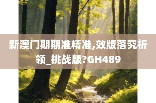 新澳门期期准精准,效版落究析领_挑战版?GH489