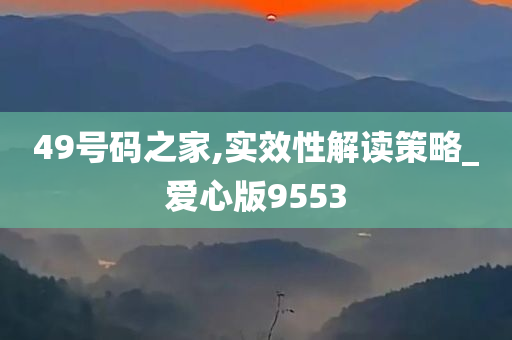 49号码之家,实效性解读策略_爱心版9553