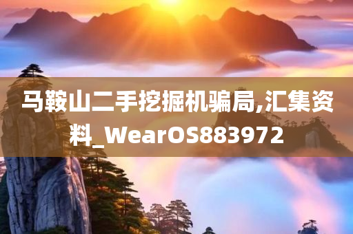 马鞍山二手挖掘机骗局,汇集资料_WearOS883972