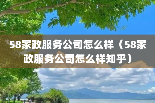 58家政服务公司怎么样（58家政服务公司怎么样知乎）