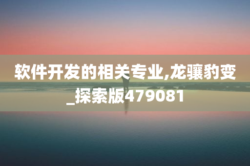 软件开发的相关专业,龙骧豹变_探索版479081