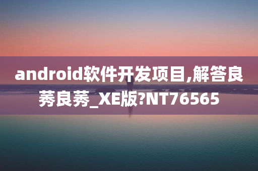 android软件开发项目,解答良莠良莠_XE版?NT76565