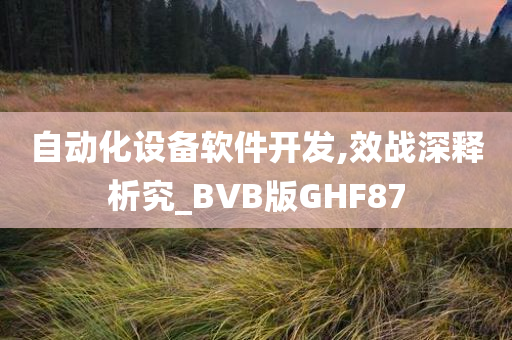 自动化设备软件开发,效战深释析究_BVB版GHF87