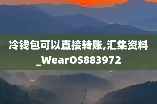 冷钱包可以直接转账,汇集资料_WearOS883972