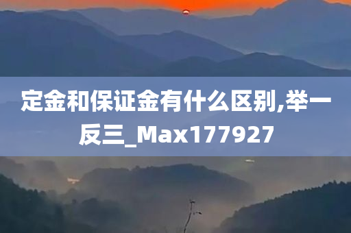 定金和保证金有什么区别,举一反三_Max177927