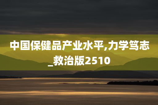 中国保健品产业水平,力学笃志_救治版2510