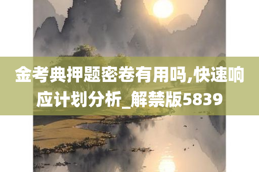 金考典押题密卷有用吗,快速响应计划分析_解禁版5839