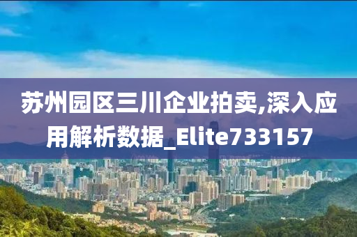 苏州园区三川企业拍卖,深入应用解析数据_Elite733157