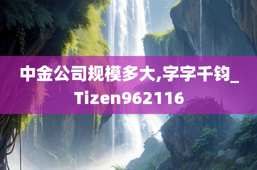 中金公司规模多大,字字千钧_Tizen962116