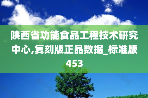 陕西省功能食品工程技术研究中心,复刻版正品数据_标准版453