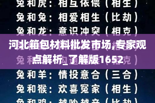 河北箱包材料批发市场,专家观点解析_了解版1652