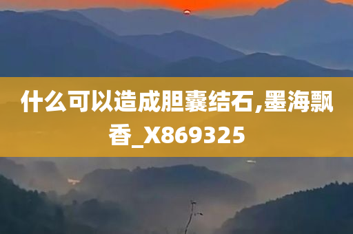 什么可以造成胆囊结石,墨海飘香_X869325