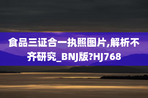 食品三证合一执照图片,解析不齐研究_BNJ版?HJ768