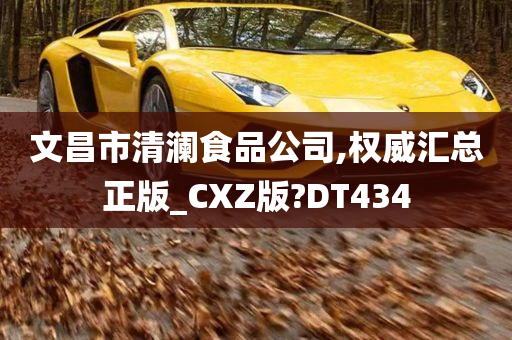 文昌市清澜食品公司,权威汇总正版_CXZ版?DT434