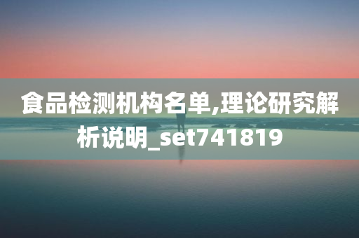 食品检测机构名单,理论研究解析说明_set741819