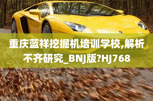 重庆蓝祥挖掘机培训学校,解析不齐研究_BNJ版?HJ768