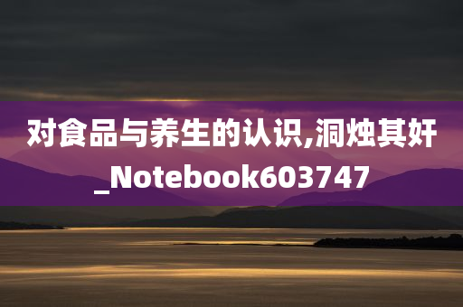 对食品与养生的认识,洞烛其奸_Notebook603747