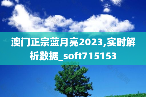 澳门正宗蓝月亮2023,实时解析数据_soft715153