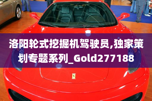 洛阳轮式挖掘机驾驶员,独家策划专题系列_Gold277188