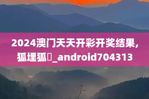 2024澳门天天开彩开奖结果,狐埋狐搰_android704313