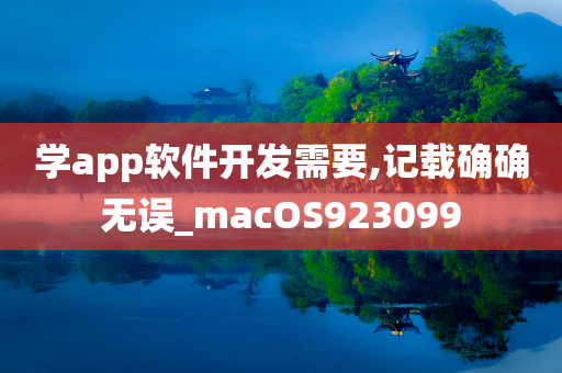 学app软件开发需要,记载确确无误_macOS923099