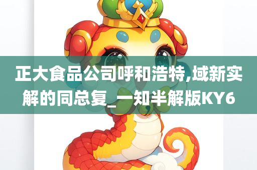 正大食品公司呼和浩特,域新实解的同总复_一知半解版KY6