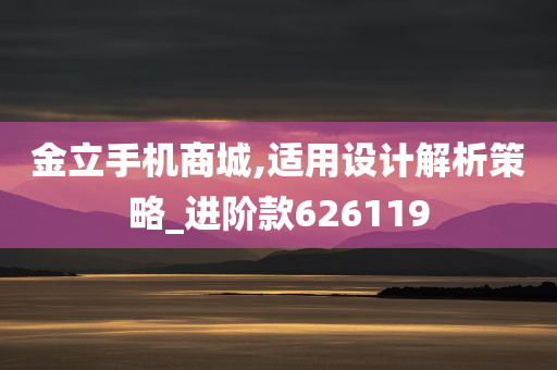 金立手机商城,适用设计解析策略_进阶款626119