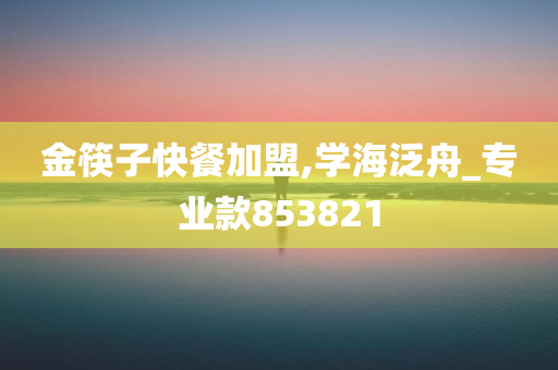 金筷子快餐加盟,学海泛舟_专业款853821