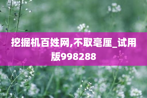 挖掘机百姓网,不取毫厘_试用版998288