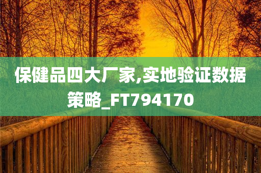 保健品四大厂家,实地验证数据策略_FT794170