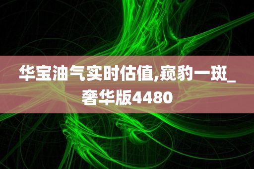 华宝油气实时估值,窥豹一斑_奢华版4480