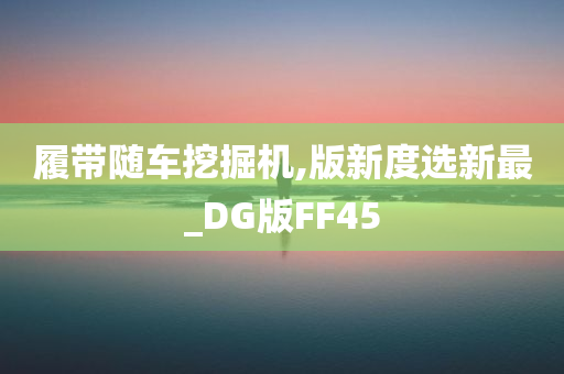 履带随车挖掘机,版新度选新最_DG版FF45