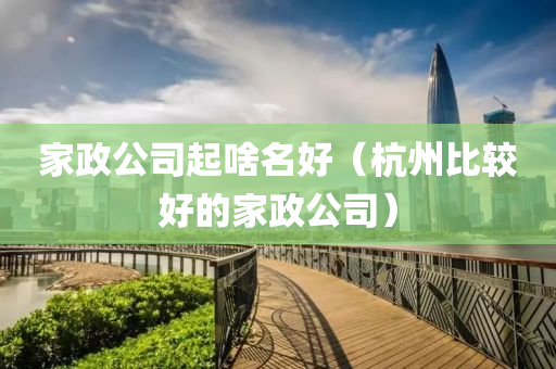 家政公司起啥名好（杭州比较好的家政公司）