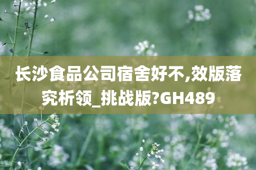 长沙食品公司宿舍好不,效版落究析领_挑战版?GH489