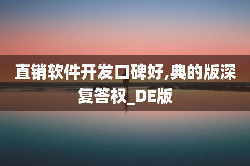 直销软件开发口碑好,典的版深复答权_DE版