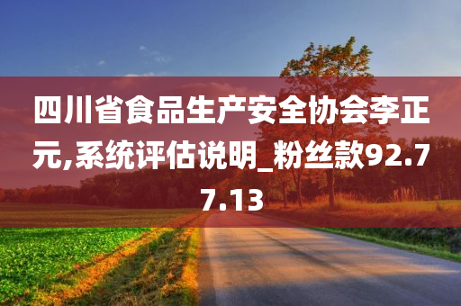 四川省食品生产安全协会李正元,系统评估说明_粉丝款92.77.13