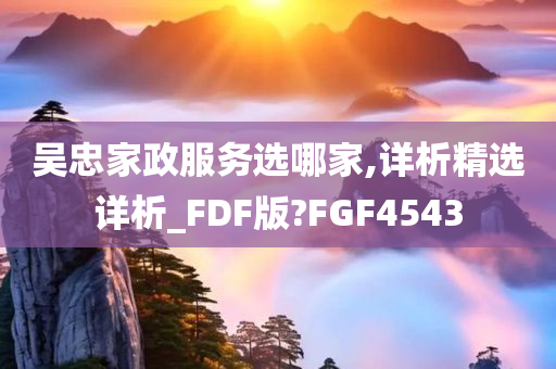 吴忠家政服务选哪家,详析精选详析_FDF版?FGF4543