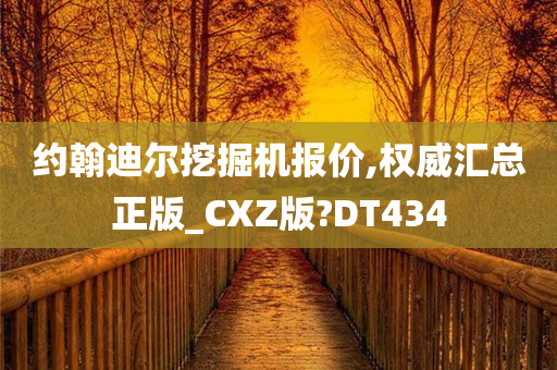 约翰迪尔挖掘机报价,权威汇总正版_CXZ版?DT434