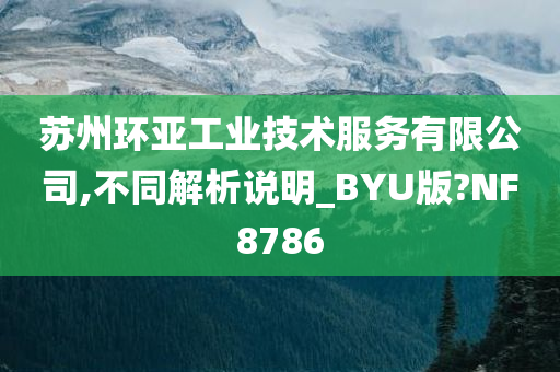 苏州环亚工业技术服务有限公司,不同解析说明_BYU版?NF8786