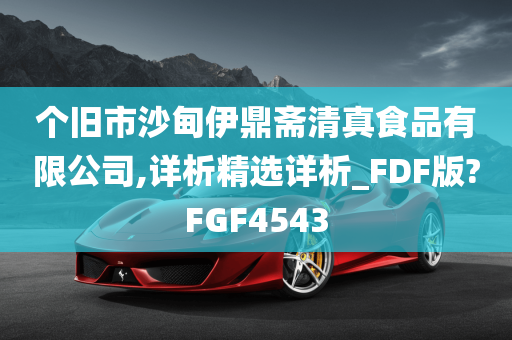 个旧市沙甸伊鼎斋清真食品有限公司,详析精选详析_FDF版?FGF4543