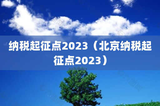 纳税起征点2023（北京纳税起征点2023）