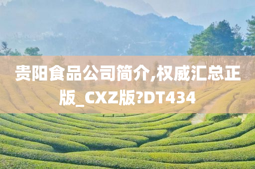 贵阳食品公司简介,权威汇总正版_CXZ版?DT434