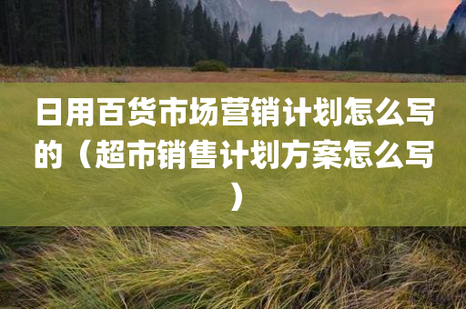 日用百货市场营销计划怎么写的（超市销售计划方案怎么写）