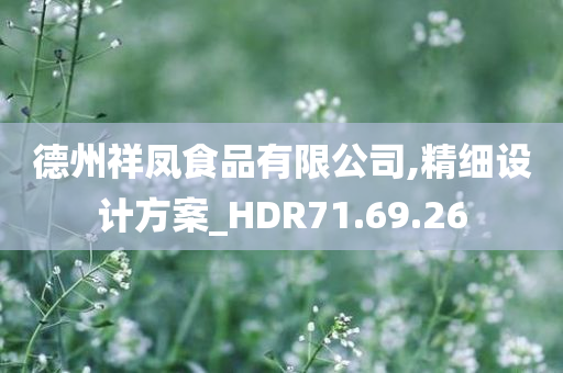 德州祥凤食品有限公司,精细设计方案_HDR71.69.26