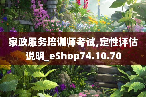 家政服务培训师考试,定性评估说明_eShop74.10.70