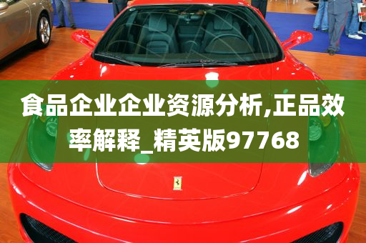 食品企业企业资源分析,正品效率解释_精英版97768