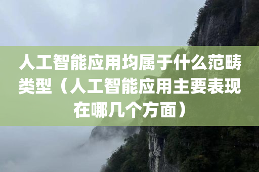 人工智能应用均属于什么范畴类型（人工智能应用主要表现在哪几个方面）