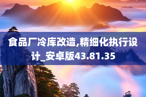 食品厂冷库改造,精细化执行设计_安卓版43.81.35