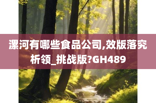 漯河有哪些食品公司,效版落究析领_挑战版?GH489